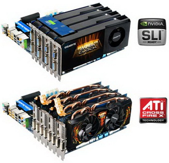 Плата Gigabyte GA-X58A-UD9 обеспечивает 4-Way NVIDIA SLI и ATI CrossFireX