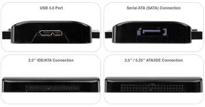 USB 3.0 Universal Drive Adapter - разъёмы адаптера